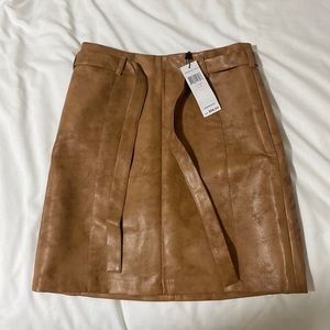 BCBG tan leather skirt